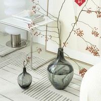 Vase en verre soufflé transparent vintage à perles, grand et petit, pour hydroponie, pot créatif en verre bombé, vase de bureau pour la maison