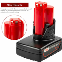 Batterie au lithium pour outil électrique M12 M18 18V 12V 6.0Ah avec batterie de rechange de grande capacité