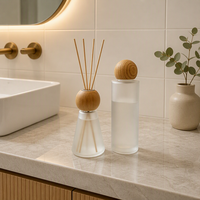 Diffuseur d'aromathérapie sans flamme en gros, style bâtonnets, ensemble diffuseur à roseaux personnalisé avec bouteilles en verre