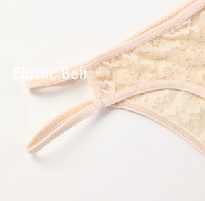 Culotte sexy en soie glacée, sous-vêtement en dentelle à bretelles fines et taille basse, séchage rapide, séduction et séduction et T-back séduisant - Product Image 4