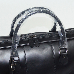 กระเป๋าเดินทางแบบนิ่มหนังแท้สีดำสำหรับผู้ชายผู้หญิง30-40L ขนาดใหญ่ทนทาน - Product Image 5