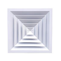 Usine directe en alliage d'aluminium diffuseur carré plafond ventilation persienne réglable pour l'angle ou le volume du flux d'air
