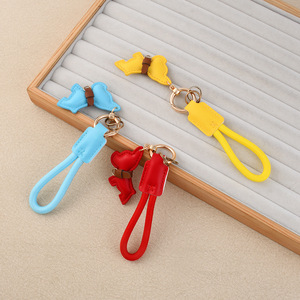 Porte-clés Bouledogue Français en Cuir PU Multicolore avec Cordon, Adorable Anneau pour Clés de Voiture, Pendentif de Sac pour Couple, Décoration, Cadeau de Fêtes, Vente en Gros - Product Image 3
