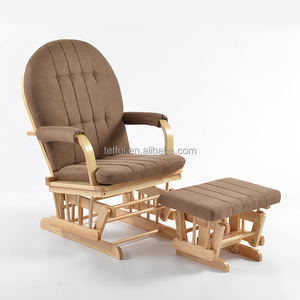 Sillón mecedora y otomana de madera moderna para lactancia y cuidado del bebé, ideal para centros de cuidado y guarderías. - Product Image 2