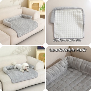 Coussin pour animaux <span class=keywords><strong>de</strong></span> compagnie <span class=keywords><strong>de</strong></span> style canapé à carreaux DO et lit pour chat et chien en forme <span class=keywords><strong>de</strong></span> U, chaud pour l'hiver, antidérapant, nid douillet pour animaux <span class=keywords><strong>de</strong></span> compagnie <span class=keywords><strong>de</strong></span> petite et moyenne taille - Product Image 3
