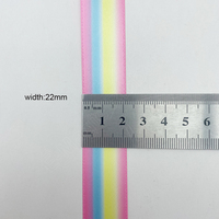Ruban en satin personnalisé E-Magic, ruban cadeau imprimé arc-en-ciel sur un seul côté, écologique, 100% polyester, 9-38 mm