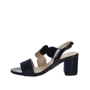 5018 blu da donna alla moda con cinturino alla caviglia sandali con chiusura a punta a punta con fondo aperto in pizzo estate - Product Image 1