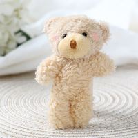Vente en gros Oreiller pendentif peluche Kawaii marron Mini mignon Sac à dos Pendentif Animal en peluche Jouets Cadeau Ours en peluche blanc