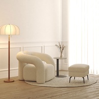 Fauteuil simple nordique pour salon ou bar, design irrégulier, luxe léger, cadre en bois blanc, mousse haute élasticité