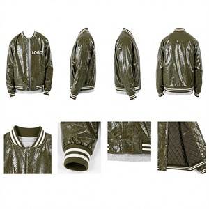 2026 wholesale Men's Genuine <b>Leather</b> <b>Winter</b> Varsity <b>Jacket</b> Plain Dyed Letter Pattern Stand Collar High Quality for Sale - Product Image 3
