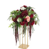 Bruinrode ivoorwitte roos groene hortensia bruidsboog zijden bloemen voor afstuderen bruinrode boog bloemen nieuw ontwerp