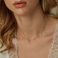 Collier pendentif en acier inoxydable plaqué or Woying avec imitation perle - Cadeau tendance pour femmes