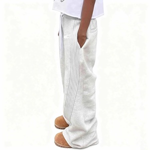 Pantalon de <span class=keywords><strong>jogging</strong></span> Y2K rayé en coton-polyester sur mesure, coupe ample, style streetwear, jambe large et <span class=keywords><strong>évasé</strong></span>e - Product Image 2