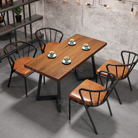 Meubles de restaurant commerciaux, ensemble table et chaises de restaurant, structure en métal industriel, mobilier de salle à manger pour café, bistrot, commerce