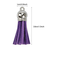 Kwastjes Voor Sieraden Maken Lederen 4Cm Kwast Sleutelhanger Bedels Voor Armbanden Acryl Sleutelhanger Blanks Ambachtelijke Diy Hanger Charme