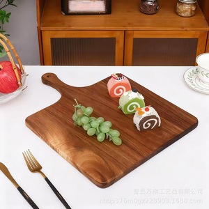 Bandeja de madera de doble cara para huevos con asa perforada, tabla de cortar de cocina, plato de postre para fiestas - Product Image 5