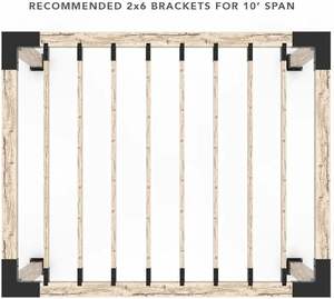 Kit gazebo pour <span class=keywords><strong>pergola</strong></span> d'extérieur en acier avec support de base et support d'angle droit à 3 voies pour <span class=keywords><strong>bois</strong></span> 4x4 - Product Image 6