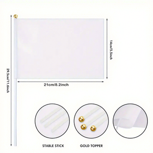 Флажки ручные из полиэстера с цифровой печатью на заказ (OEM/ODM), 14x21 см/5.5x8.2 дюйма, с логотипом, для размахивания - Product Image 5