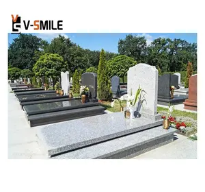 Headstone european granite tombstone Chinese absolute black granite simple tombstones and monuments design