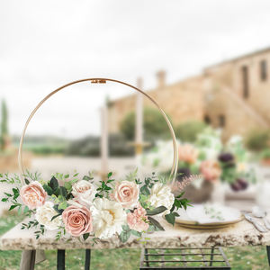 Aro Floral Doble de 8/10/12/14/16/18/20/22/24 Pulgadas con Soporte, Anillos Metálicos, Centro de Mesa para Bodas, Decoraciones para Mesa, Aro para Manualidades - Product Image 2