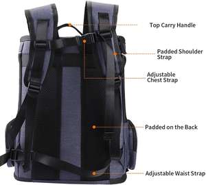 犬のバックパックキャリア、折りたたみ式猫のバックパックキャリア、ベンチレーテッドデザインペットトラベルキャリアバックパック猫の旅行用キャリングバッグ - Product Image 6