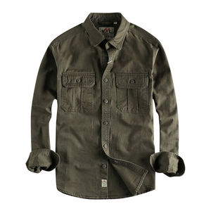 Chemise décontractée à manches longues pour homme 100 % coton de haute qualité, col rabattu simple, anti-plis, vente en gros, printemps, grandes tailles - Product Image 4