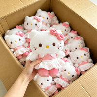 Prêt à expédier : Jouets en peluche Hello Kitty Kawaii de 8 pouces, en coton doux, pour machine à griffes, pour magasins
