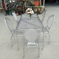 Chaises de tables de mariage en plastique transparent PC de style européen moderne pour les repas, les banquets en plein air, les fêtes d'hôtel et le salon