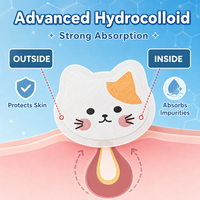 Patchs Hydrocolloïdes Décoratifs en Gros pour Boutons, Autocollants Mignons en Forme de Patte de Chat pour l'Acné, Soin des Imperfections du Visage