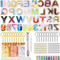 Kit de moules en résine époxy pour artisanat DIY en gros, ensemble alphabet et chiffres, accessoires de bijoux à pampilles, adhésifs pour le travail du bois