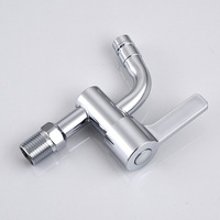 Robinet d'extérieur moderne en acier inoxydable chromé à ouverture rapide, à poignée unique, pour machine à laver et bassin de lavage, avec valve en céramique