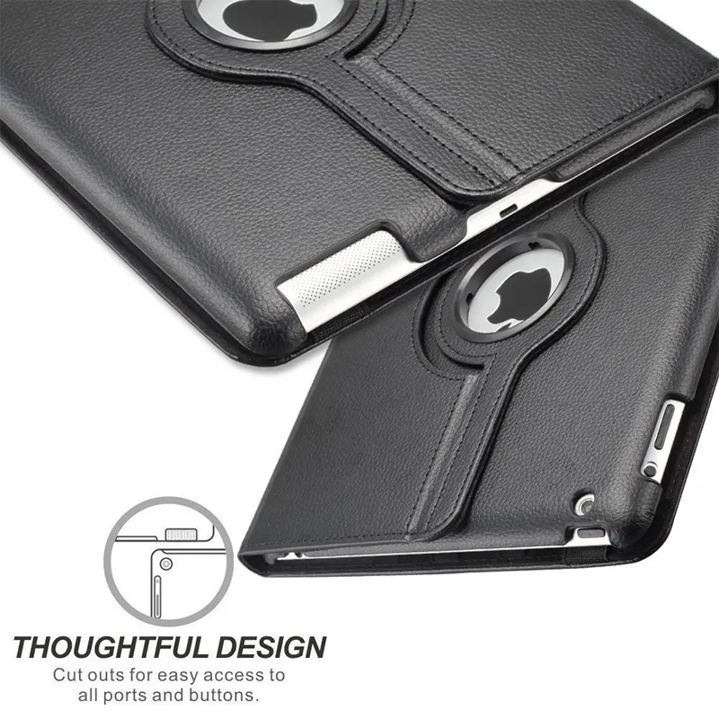 For iPad mini 1 2 3 360 Case Degrees Rotating PU Leather Flip Cover Case capa for ipad mini 4 5 tablet smart case coque