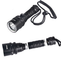Lampe de plongée sous-marine à Logo personnalisé, imperméable, très lumineuse, 1200 Lumens, 10W, lampe de poche pour plongée à 80m
