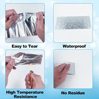 Pita Aluminium Foil 2 Inci X 225 Kaki Perekat Akrilik Dua Sisi Tahan Air Tahan Suhu Tinggi Tugas Berat