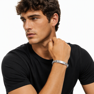 <span class=keywords><strong>Bracciale</strong></span> a catena cubana da uomo in acciaio inossidabile nero e <span class=keywords><strong>argento</strong></span> con logo hip hop personalizzato, <span class=keywords><strong>nome</strong></span> e lettere in oro, disponibile in diversi colori - Product Image 6