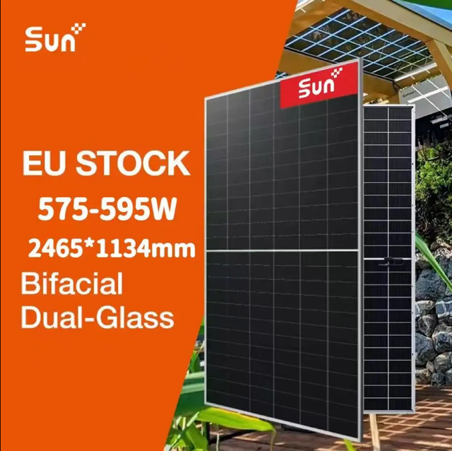 SUNPLUS Bifacial All Black N-Type PERC Solar Panel Module 575W-595W 21.29% Efficiency with CSA for Certificates