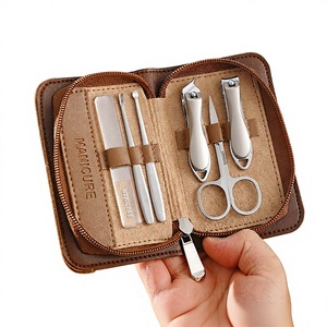 Set Portátil de Manicura y Pedicura de 7 Piezas, Kit de Cortauñas de Acero Inoxidable con Estuche con Cierre para Viaje - Product Image 1