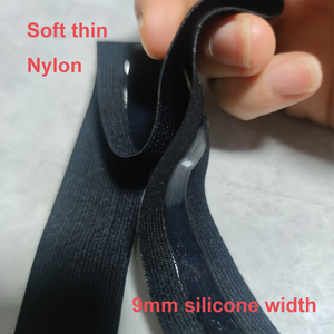 Chine Vente en gros Nylon 25mm Mince Soft Stretch 9mm Bandes de silicone en caoutchouc Sangle en nylon polyester personnalisée de haute qualité - Product Image 2