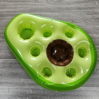 Porte-gobelets gonflable en forme d'ananas ou d'avocat pour fête estivale à la plage, table de bar rafraîchisseur de bière pour piscine