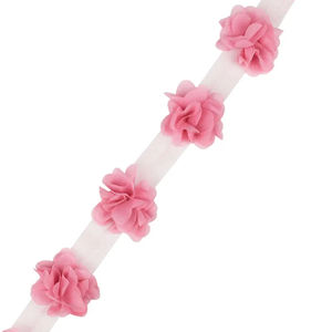 DIY kerajinan jahit perlengkapan bunga 3D sifon Cluster bunga renda gaun dekorasi renda kain Applique pemangkasan - Product Image 4