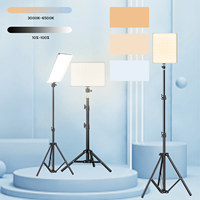 Lumière LED professionnelle à panneau plat tricolore de 24 pouces, 80W, AC 100-240V, trou de vis 1/4'', pour photographie, caméra, diffusion en direct