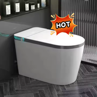 Toilette Intelligente Électrique Autonettoyante à Chasse Automatique, Bidet WC Commode Fixée au Sol avec Siphon P