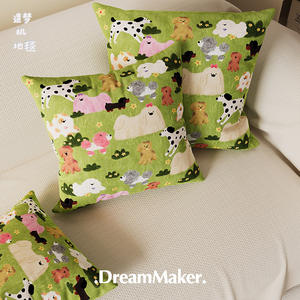 หมอนอิงรูปสุนัขการ์ตูน Slow Down ทรงสี่เหลี่ยม ปลอกถอดซักได้ ไส้ใยฝ้าย PP หมอนตกแต่งลายสัตว์น่ารัก - Product Image 3