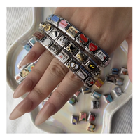 Breloque Tendance pour Bracelet Italien, Design Gourmand en Acier Inoxydable, Maillon Fait Main pour DIY, Charms Italien