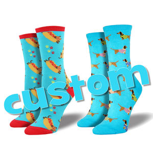 2023 nuevos productos embalaje de lujo diseño personalizado su propio logotipo para hombres y mujeres calcetines de algodón - Product Image 1