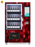 Distributeur automatique de vin rouge, écran tactile HD 22 pouces, 105 bouteilles, température contrôlée 3-20°C, paiement par carte et QR, usage commercial