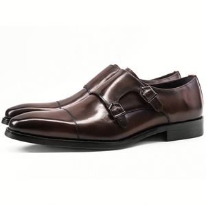 Zapatos de Vestir de Cuero Genuino Negro para Hombre, con Hebilla y Punta Puntiaguda, para Oficina y Uso Profesional - Product Image 5
