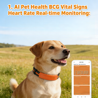 Collier de suivi de santé pour animaux de compagnie USMILEPET GPS, moniteur de fréquence cardiaque et respiratoire AI BCG, suivi de localisation et d'activité en temps réel