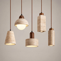 Mini lampe suspendue en travertin, pierre jaune, lampe suspendue en pierre blanche chaude, lampe LED suspendue pour chambre à coucher, îlot de cuisine, chevet
