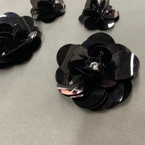 Zsy may trên <span class=keywords><strong>handmade</strong></span> kích thước lớn màu đen 3D hoa <span class=keywords><strong>sequin</strong></span> đính hoa - Product Image 1